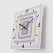 箱入りチョークグレーラベンダー幾何学的デザイン スクエア壁時計 (傾斜)