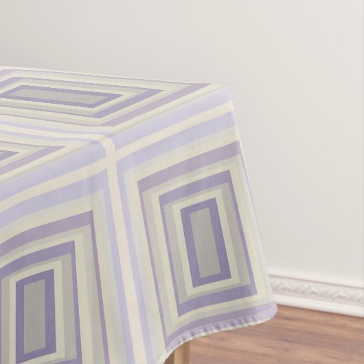 箱入りチョークグレーラベンダー幾何学的デザイン テーブルクロス (インサイチュ)