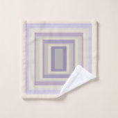 箱入りチョークグレーラベンダー幾何学的デザイン バスタオルセット (ウォッシュタオル)