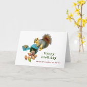 箱入りリス誕生日カード カード (黄色い花)