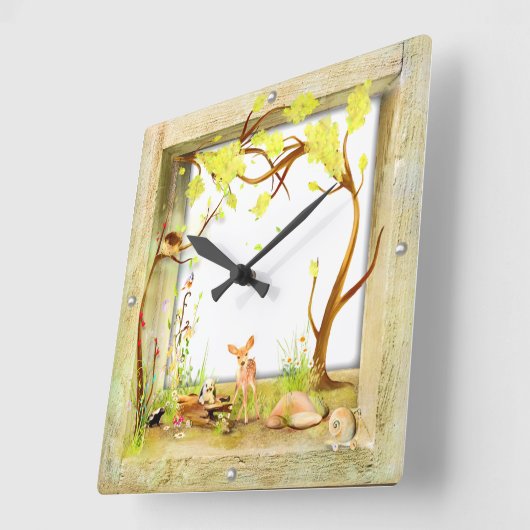 箱時計の森 スクエア壁時計 (傾斜)