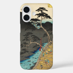 箱根市:ヴィンテージ浮世絵ウッドブロックプリント iPhone 16ケース