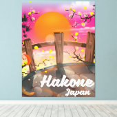 箱根日本花のポスター。 キャンバスプリント (インサイチュ (ウッドフロア))