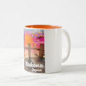 箱根日本花のポスター。 ツートーンマグカップ (正面右)