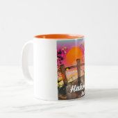 箱根日本花のポスター。 ツートーンマグカップ (正面左)