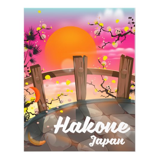 箱根 日本 花 ポスター (正面)