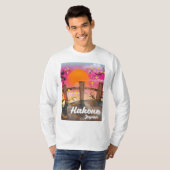 箱根 日本 花 ポスター Tシャツ (正面フル)