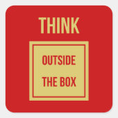 箱考えの外は赤 スクエアシール (正面)