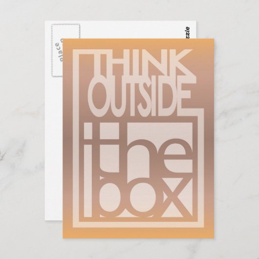 箱考え外の引用文デザイン ポストカード (正面/裏面)