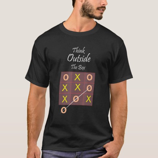 箱考え外のTic Tac Toe Tシャツ (正面)