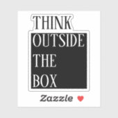 箱考え外 – 勇気付けられる引用文 シール (シート)