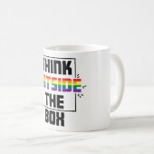 箱考え外LGBTQIA+プライドマグカップ コーヒーマグカップ (正面右)