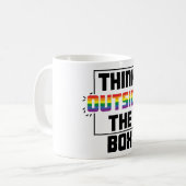 箱考え外LGBTQIA+プライドマグカップ コーヒーマグカップ (正面左)