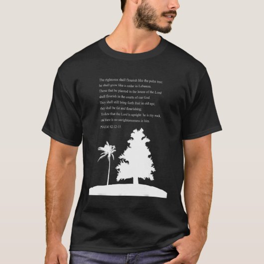 箴言聖書勉強詩篇92 12 15 Tシャツ (正面)