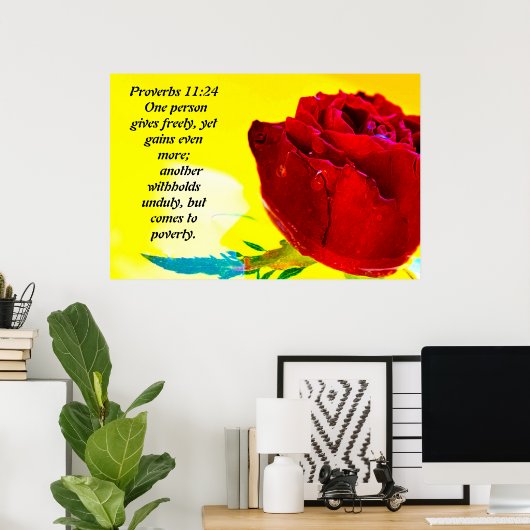 箴言11:24 ポスター (ホームオフィス)