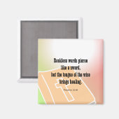 箴言12:18、無謀な言葉が剣のように突き刺す マグネット (正面/裏面)