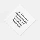 箴言12:25エレガント聖書カスタム聖句 スタンダードランチョンナプキン (角)