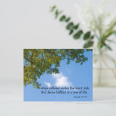 箴言13:12希望を延期すると、ハートが病気になる ポストカード (スタンド正面)