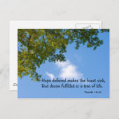 箴言13:12希望を延期すると、ハートが病気になる ポストカード (正面/裏面)