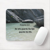 箴言13:3唇を守る者は… マウスパッド (マウス)