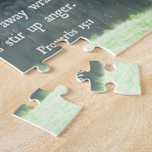 箴言15:1柔らかい答えは怒り遠くにだ ジグソーパズル (側面)