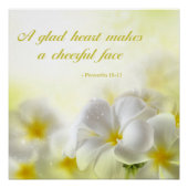 箴言15:13 |バイブル引用文 |黄色のフローラ ポスター (正面)