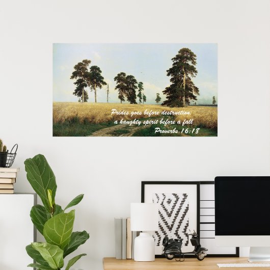 箴言16:18 ポスター (ホームオフィス)