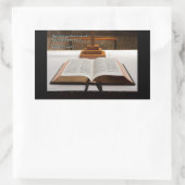 箴言16:22聖書 長方形シール (バッグ)