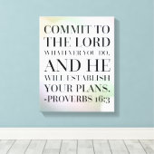 箴言16:3聖書の引用文 キャンバスプリント (インサイチュ (ウッドフロア))