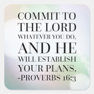 箴言16:3聖書の引用文 スクエアシール