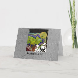 箴言16:6-7図解入りの、写真付きの点字 カード