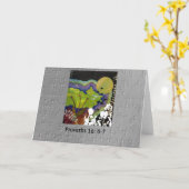 箴言16:6-7図解入りの、写真付きの点字 カード (黄色い花)