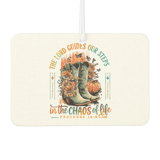 箴言16:9 カーエアーフレッシュナー (正面)