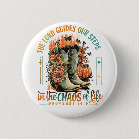 箴言16:9 缶バッジ (正面)
