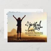 箴言17:22陽気なハートは良い薬 ポストカード (正面/裏面)