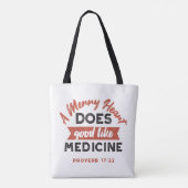 箴言17:22「ハート」メリー節感動的 トートバッグ (裏面)