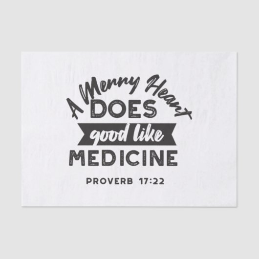 箴言17:22「ハート」メリー節感動的 薄葉紙 (正面)
