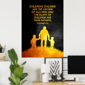 箴言17:6聖書の節 ポスター (ホームオフィス)