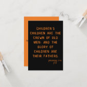 箴言17:6 KJV聖書の聖なる書物、 経典挨拶 カード (正面/裏面インサイチュ)