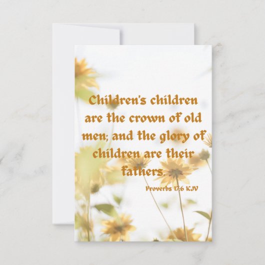 箴言17:6 KJV聖書聖なる書物、 経典Pic Greeting カード (正面)