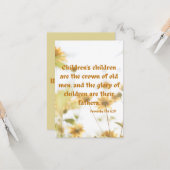 箴言17:6 KJV聖書聖なる書物、 経典Pic Greeting カード (正面/裏面インサイチュ)