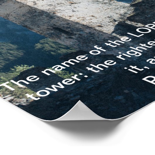 箴言18強い塔KJVバイブル聖句ウォールアート ポスター (角)