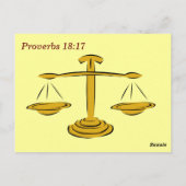 箴言18:17 正義聖書の記憶カード ポストカード (裏面)