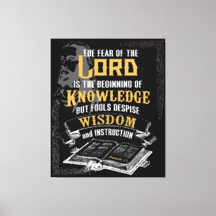 箴言1:7聖書の聖句聖なる書物、 経典キャンバスアート キャンバスプリント