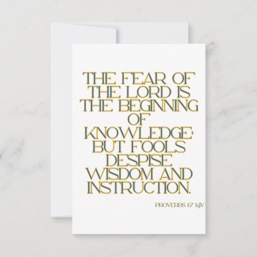 箴言1:7 KJV聖書の聖なる書物、 経典挨拶 カード (正面)
