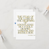 箴言1:7 KJV聖書の聖なる書物、 経典挨拶 カード (正面/裏面インサイチュ)