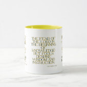 箴言1:7 KJV聖書聖なる書物、 経典2トーン マグカップ (中央)