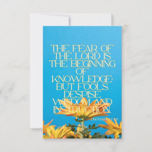 箴言1:7 KJV聖書聖なる書物、 経典Pic Greeting カード (正面)