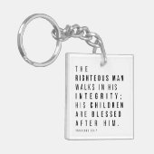 箴言20:7義なる人の父の日の節 キーホルダー (正面左)