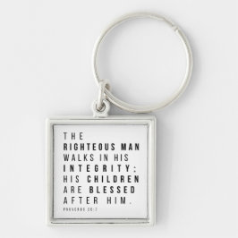 箴言20:7義なる人の父の日の節 キーホルダー